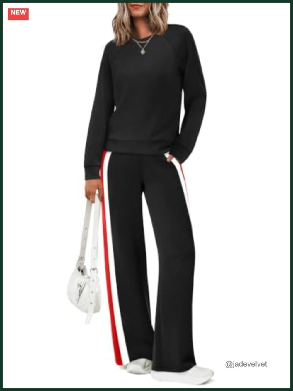 2 Piece Lounge Set Wide Leg Pants Pullover Sweatshirt Polyester Rayon Spandex